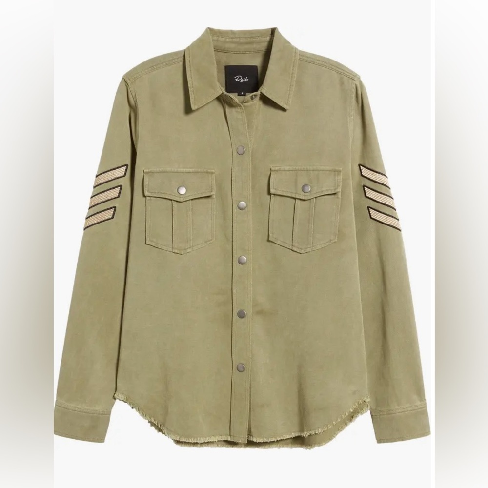 Rail Loren Military Snap-Up Shirt Jacket Canteen Nordstrom- XS new without tags